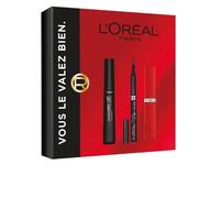 L'Oréal Paris - Coffret Cadeau - Mascara Telescopic Lift Noir, Eyeliner Felt Tip, Rouge à Lèvres Infaillible Matte Resistance Rouge - Tailles Réelles