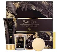 Coffret cadeau luxe pour femme 5 pièces - Kit de bain cadeau avec bougie parfumée, savon, crème pour les mains, beurre corporel