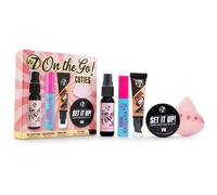 Coffret Cadeau Maquillage On the Go, Mini Produits Essentiels : Base, Mascara,Spray Fixateur,Poudre,Format Voyage pour Beauté Nomade