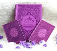 Coffret Cadeau Mauve pour Femme Musulmane : Le Saint Coran Rainbow, Chapitre Amma et La Citadelle du Musulman (français-arabe-phonétique)