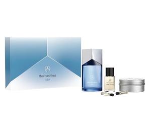Coffret Cadeau Mercedes-Benz Sea LSA - Ensemble de Cologne pour Hommes - Huile Capillaire, Gel Douche, Parfums pour Hommes - 5 Pièces