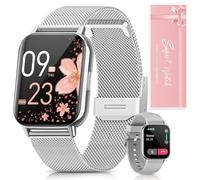 【Coffret Cadeau】Montre Connectée Femme, 1.83'' HD Smartwatch avec Appels Fonction Féminine/Fréquence Cardiaque/Sommeil/SpO2 IP68, 113+ Modes Sportifs Montre Connectée Podomètre iOS Android Argent
