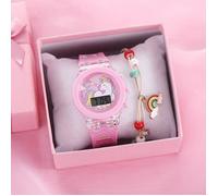 Coffret Cadeau Montre Femme + Bracelet Femme + Montres Femme Fille Ados - Montre à quartz - Ciel étoilé Violet - 2pcs/set