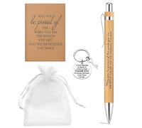 Coffret cadeau motivationnel 3 pièces,comprenant un carnet, un stylo rétractable, un porte-clés et un sac en gaze, pour collègues, enseignants et amis lors de la remise des diplômes