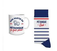 Coffret Cadeau Mug et Paire de Chaussettes Thème Pétanque