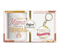 COFFRET CADEAU MUG + PORTE CLE MAMAN D'AMOUR