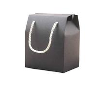 Coffret cadeau multicolore avec poignée en papier vierge for mariage, bonbons, thés, noix, biscuits, cadeaux, 8,9 x 6,7 10,5 cm, pièces pour Ranger les Boucles d'oreilles(Black)