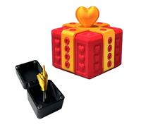 Coffret cadeau nervant pour la Saint Valentin, impression 3D, avec vis, kit complet pour des farces amusantes sur les adultes, idéal pour un anniversaire et la Saint-Valentin (vermillon et doré)