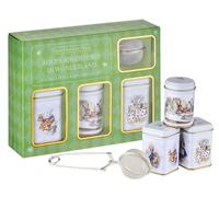 Coffret Cadeau Nouveau Thé Anglais Feuilles Libres et Infuseur - 3 Boîtes Alice au Pays des Merveilles avec Mélanges Petit Déjeuner, Earl Grey et Après-Midi avec Infuseur à Thé en Feuilles