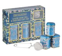 Coffret Cadeau Nouveau Thé Anglais Feuilles Libres et Infuseur - 3 Boîtes Song Thrush avec Mélanges Petit Déjeuner, Earl Grey et Après-Midi avec Infuseur à Thé en Feuilles