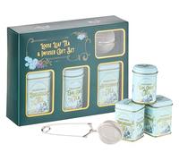 Coffret Cadeau Nouveau Thé Anglais Feuilles Libres & Infuseur - 3 Boîtes Victoriennes Vintage avec Mélanges Breakfast, Earl Grey & Afternoon avec Infuseur à Thé en Feuilles