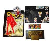 Coffret cadeau One Piece ensemble de 7pcs figurine Luffy avec porte hapeau de paille et cartes LOMO G