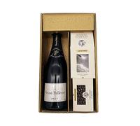 Coffret Cadeau Or - Champagne Veuve Pelletier -Brut 1 Brut - Cacaotines (1x150g) et Raisins au sauternes (1x100g) MAISON GUINGUET