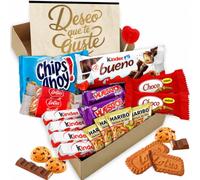 Coffret cadeau original con 17 chocolates Kinder Bueno, cartes Kinder, chocolate Kinder, Twix, Mars, Huesitos, galleta Lotus Biscoff et bien plus encore · Avec carte personnalisée