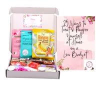 Coffret cadeau Pampering Treat,Chocolat chaud, biscuits, feuille de cheveux, masque facial au collagène, pack de pieds, bougies, gaufrettes, chocolat et guimauve, fière de vous, pensez à vous