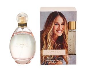 Coffret cadeau parfum Lovely de Sarah Jessica Parker (comprend un flacon de 100 ml EDP pour femme et un vaporisateur de sac à main de 15 ml), coffret cadeaux parfum pour femme - Parfum SJP authentique