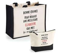 Coffret cadeau - PLANETEE - Claudette ça n'existe pas - Cabas & trousse jute - Personnalisé - Fabriqué en France