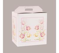 Coffret cadeau porte douce et porte colombe graphique avec tulipes 330 x 250 x 350 mm 10 pièces Lucgel
