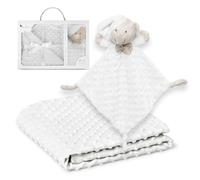 Coffret cadeau pour bébé : couverture Bubble avec ours blanc doudou. INTERBABY