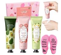 Coffret Cadeau pour Femmes, Mini Creme Main Noel, Chaussettes Fantaisie Rigolotes, Coffret Creme Main Réparatrice, Noel Chaussettes Rigolotes Femme, Chaussettes Humour Coffret Noël pour Femme (A, 1)