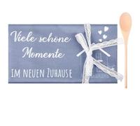 Coffret cadeau pour pendaison de crémaillère, cadeau de pendaison de crémaillère, cadeau de pendaison de crémaillère, maison et appartement, torchon avec carte et cuillère de cuisine, cadeau de