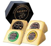 Coffret Cadeau Premium Fromage Manchego Espagnol | Fromage de brebis | Plateau de Fromages | 4 variétés: affinés, semi-affinés ou à l'huile d'olive vierge extra | "Pack le plus Récompensé 1 Kg"