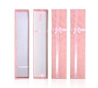 Coffret Cadeau Rectangulaire Rose 3 Pièces, Boîte À Bracelet Longue Pour Femme, Boîte De Rangement De Bijoux Exquise, Boîte-Cadeau De Collier À Nœud, Petite Boîte-Cadeau De Bijoux