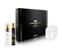 Coffret cadeau Revitalize (B09) - sérum visage avec or colloïdal et PVP K30 + Roll-on Contour des Yeux avec Caférine, Or colloïdal - Ensemble d'échantillons - 1 x 30 ml + 1 x 15 ml - Gioiello Liquido