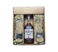 Coffret cadeau - Rhum - Or - Favorite Cœur de Canne ambré 2 ans - 2 Verres à Rhums CHEF & SOMMELIER - Amandes enrobées et calissons LE PETIT DUC