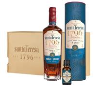 Coffret cadeau Santa Teresa 1796 Triple Aged Solera Rum avec bitter au cacao, 40 % vol., 70 cl / 700 ml, Idéal à offrir ou pour sublimer vos cocktails, l’emballage est susceptible de varie