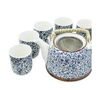 Coffret cadeau : service 6 tasses et théière en céramique Blanc