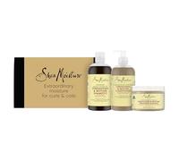 Coffret Cadeau SheaMoisture Strengthen & Restore, Shampooing 384 ml, Après-shampooing 384 ml et Masque 355 ml, Pour Cheveux Abîmés et Fragilisés, Huile de Ricin Noir de Jamaïque et Beurre de Karité