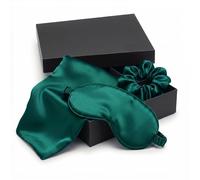 Coffret Cadeau Soie 100% Mulberry 22mm Taie 50x70 + Masque + Chouchou Vert