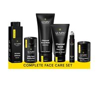 Coffret Cadeau Soin Visage Complet pour hommes : kit de 7 soins pour vous aider à combattre les pores obstrués, les cernes, les rides et ridules, la peau sèche et les cicatrices d'acné - Lumin