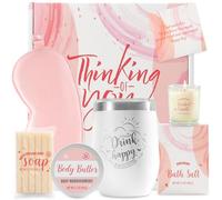 Coffret cadeau spa pour femme, sœur, meilleure amie | Cadeaux d'anniversaire ou de Saint-Valentin | Ensemble de bain et corps rose 6 pièces