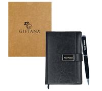Coffret cadeau stylo pour homme et femme, 2 en 1 personnalisé à rabat en cuir avec ensemble de stylo pour mari, père, Nouvel An, cadeau d'entreprise pour employé (noir)
