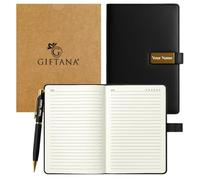 Coffret cadeau stylo pour homme et femme, carnet de notes personnalisé 2 en 1 en cuir avec ensemble de stylo pour mari, père, cadeau de Nouvel An, cadeaux d'entreprise pour employé (noir)