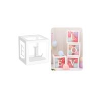 Coffret cadeau surprise, 30 x 30 x 30 cm, Love | Idée cadeau pour ballons, Saint-Valentin, anniversaires et propositions (blanc)