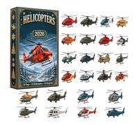 Coffret cadeau surprise de Noël 24 jours sur le thème des avions 2026 | Matériau acrylique lisse et léger avec des motifs d'avion délicats, chaque ornement est livré avec un cordon