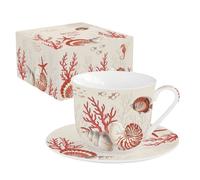 Coffret cadeau tasse déjeuner en porcelaine 37cl collection Corail reef - EASYLIFE