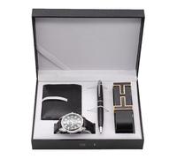 Coffret cadeau - TD® - Fête des pères - Portefeuille - Ceinture - Montre - Stylo à bille