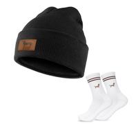 Coffret cadeau teckel avec chaussettes, bonnet en tricot, cadeaux pour propriétaires de chiens, bonnet en tricot, bonnet en tricot, chaussettes teckel, chaussettes de tennis, chaussettes de sport
