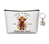 Coffret cadeau vache Highland pour femme amateur de vache Highland Cattle Trousse de maquillage