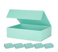 Coffret Cadeau Vert 26 X 19 X 8 cm Avec Couvercle À Fermeture Magnétique Lot De 6 Coffrets Cadeaux Idéal Pour Un Anniversaire, Noël, Une Demande En Mariage, Un Mariage Ou La Fête Des Mères
