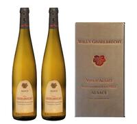 Coffret Cadeau vin 2 bouteilles Gewurztraminer Vendanges Tardives - Alsace Gisselbrecht - 750 ml