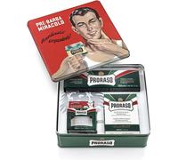 Coffret Cadeau Vintage « Gino »,Kit De Rasage(3p)Avec Crème Avant-Rasage,Crème À Raser & Baume Après-Rasage,Huile D'eucalyptus & Menthol