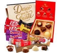 Coffret cadeau VIP ORIGINAL avec boîte rouge Nestlé et 14 pralines et chocolats Toblerone, biscuits Lotus Biscoff, os et chocolat Hurry Up · Comprend une carte dédié