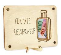Coffret Cadeau Voyage en Bois avec Support, Idée Cadeau pour Croisière/Road Trip, Tirelire Voyage Coffret Épargne Voyage en Bois