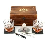 Coffret Cadeau Whisky Stones | Ensemble de Whisky réfrigérant réutilisables avec Pince à Glace, refroidissant Votre Boisson préférée sans Dilution, Hommes, Femmes, Papa, Meilleur Cadeau (Large)