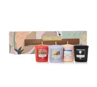 Coffret cadeau Yankee Candle - 4 bougies votives parfumées - Mélange de cires d soja - Cadeaux parfaits pour les femmes